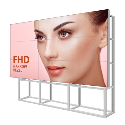 قاب باریک سفارشی 46 49 55 اینچی پخش کننده های تبلیغاتی دیوار تصویری LCD با علائم دیجیتال و صفحه نمایش اتصال