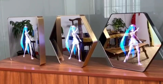کیوسک هولوگرام نمایش آینه سه بعدی هولوگرافیک برای نور LED تبلیغاتی